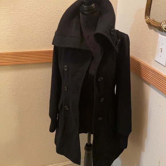 DKNY Jeans small black pea coat!! - Picture 8 of 9